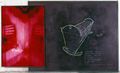 Pantelis Chandris, Fourfold, 1997, video still and chalk drawing on blackboard 170 x 285 cm