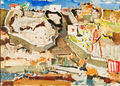 Γιάννης Σπυρόπουλος, Μύκονος, 1950-55, λάδι, 36 x 50 εκ.