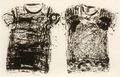 Lizzie Calliga, T-shirts-Monotypes, 1985, monotype, t-shirt on paper, 70 x 110 cm